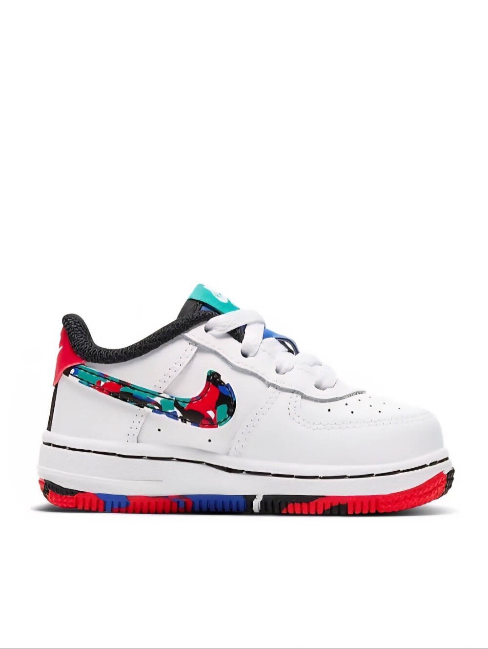 Nike Kids' Air Force 1 Low - White, Multicolor Crayon Accent, Size 8C